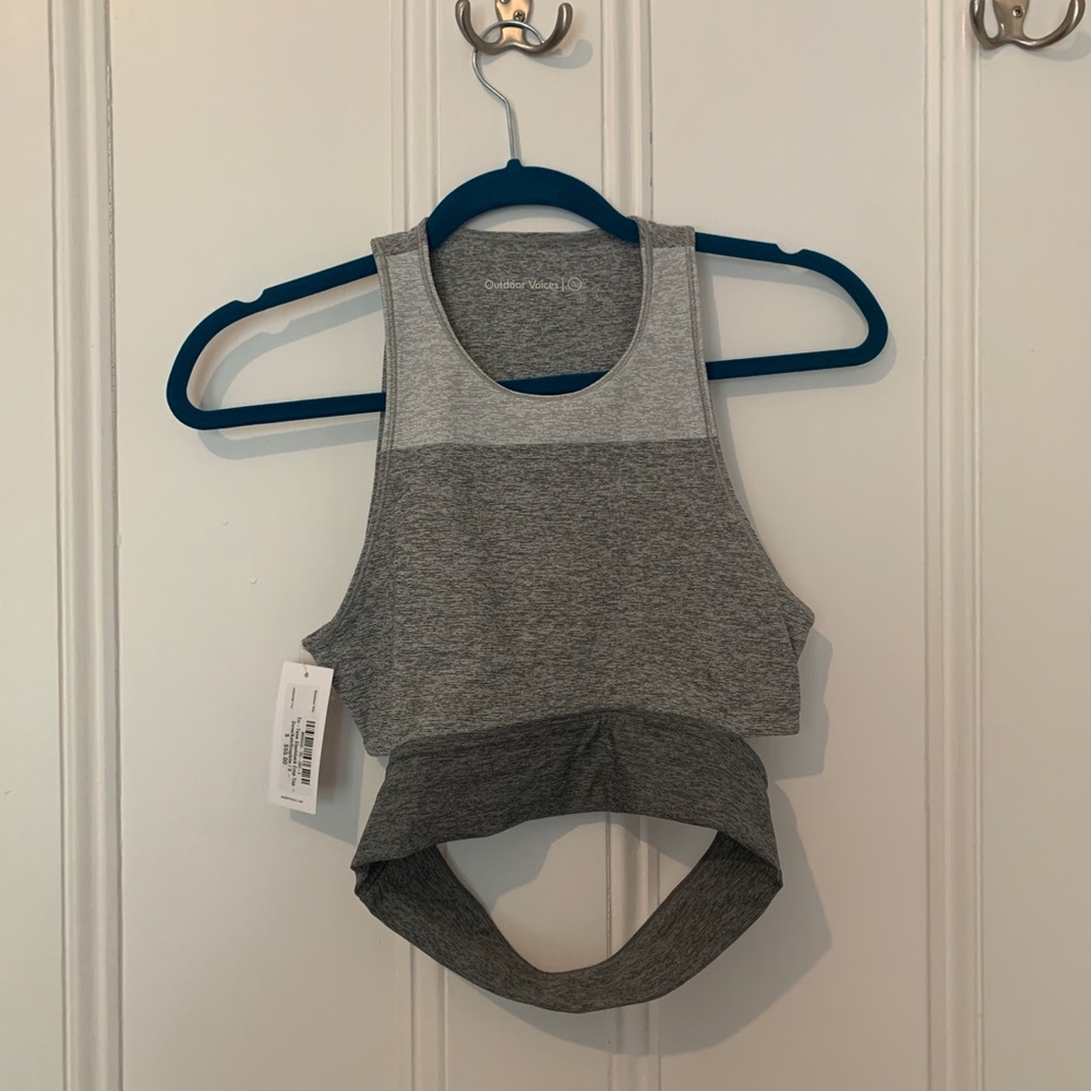 NWT Outdoor Voices Tri Tone Slashback Crop Top